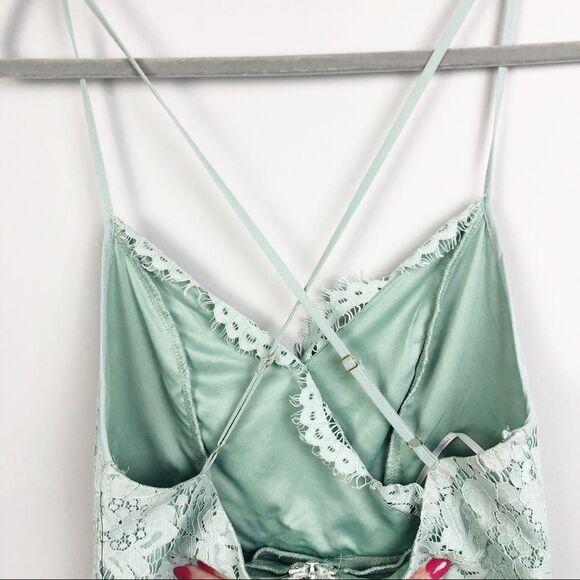 LULU’S | NEW Flirting with Desire Lace Bodycon Dress Blue Mint Women’s Size L - Picture 8 of 14
